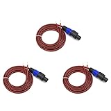 Giwnhvx Speakon Lautsprecherkabel, blankes Kabel, offenes Ende, Speakon auf Lautsprecher, Audiokabel, Verstärker, Verbindungskabel für DJ/PA, 3 Stück