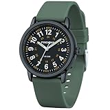 Analoge Quarzarmbanduhr von PINDOWS mit Silikonband für Damen, Junge Damen und Studierende; leicht ablesbar, wasserfest, Unisex-Armbanduhr, leuchtendes Zifferblatt.