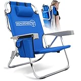 Schleicher - Strandstuhl Campingstuhl Klappstuhl Outdoorstuhl Klappbar Faltbar Ultraleicht Rucksack Kühlfach 150kg belastbar Kissen Getränkehalter Strand Camping Reisen Outdoor - JETZT Farbe WÄHLEN