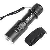 Sosoport Tauchlampe LED Unterwasser Taschenlampe mit Handschlaufe Aluminiumgehäuse 3 Einstellungen für Tauchen Klettern Angeln Outdoor