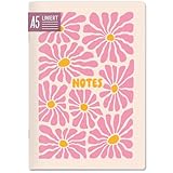 paper&you® Notizheft A5 liniert 64 Seiten, 90g/m² Premium-Papier, Notizbuch mit Softcover „Pink Flowers“ für Schule, Büro & unterwegs – nachhaltig & klimafreundlich