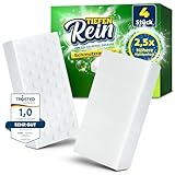 2,5X längere Lebensdauer | Schmutzradierer PRO 4 Stück - Neu: Radierschwamm | extra langlebiger Zauberschwamm | Magic Eraser Schwamm entfernt Schmutz an Wand, auf Schuhen, in der Küche und Bad