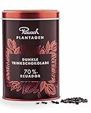 Rausch Trinkschokolade Kuvertüre 300 g – Dunkle vegane Schokolade Ecuador 70% – Geschenkdose gefüllt mit Edelkakao-Perlen – Heiße Schokolade & Kuvertüre für zu Hause