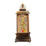 MeevrgR Musikalisches Weihnachts-Nachtlicht – warmleuchtende Urlaubslampe mit An-/Aus-Musikschalter, USB- oder batteriebetrieben, 8 x 8 x 20 cm (Bronzefarbe)