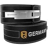 HQ Germany® Gewichthebergürtel S/M/L | Lifting Belt | 100% Rindsleder, 100% Edelstahl, GröÃŸe:L, Typ:Powerlifting - 10mm