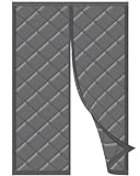 HOWIN Thermo Türvorhang Kälteschutz 100 x 200cm, Magnet Thermovorhang Tür, Wärmeschutzvorhang Balkontür, Thermo Vorhang Magnetischer Innen, Gegen Kälte Haustür Winter, Summer Grau