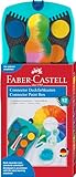 FABER-CASTELL 125003 - Farbkasten CONNECTOR mit 12 Farben, inklusive Deckweiß, Pinselfach und Namensfeld, türkis, 1 Stück
