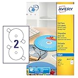 Avery Zweckform, J8676-100, CD-Etiketten, 100 Blatt, SuperSize-Spezialformat, bis 2880 dpi, schnell trocknend, spezielbeschichtet, ø 117 mm