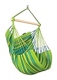 La siesta® - Domingo Hängesessel Basisgröße - Wetterfest mit Bambusholz, 360° drehbar, großzügige Maße - Bequemer Hängesessel. (Lime)