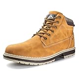 CC-Los Herren Chukka Stiefel Ankle Boots Water Resistant Männer Stiefeletten Bequeme & Robuste Arbeitsschuhe Größe Gelb 43 EU
