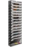 EasyPAG 16 Fächer Metall A4 Zeitschriftenhalter Wand Zeitschriften Wandhalter Aktenablage Dokumentenhalter Hängend Magazin Organizer Flyerständer Prospektspender,Schwarz