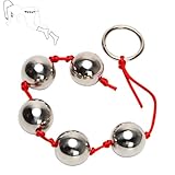 Edelstahl-Analperlen-Set (5 Kugeln) Metall Analbeads mit flexibel gleitender Kette – stimulierend als Anus-Dilatator Liebeskugel oder G-Punkt Plug für Frauen Männer
