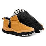 MODSGUE Herren Kurz Schneestiefel Winterschuhe Wasserdicht Winterstiefel Warm Gefüttert Stiefeletten Winter Wanderschuhe Rutschfest Einfarbig Bequem Baisc Trekkingschuhe Stiefel
