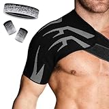 Schulterbandage für Männer, Schmerzlinderung, Stabilität und Einstellbare Kompressionsunterstützung für Rotatorenmanschette und Schulterkomfort, Passt für Den Linken/rechten Arm(XL)