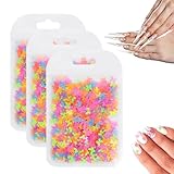 3PCs Nail Glitter Set,Nagel Kunst Aufkleber Maniküre Konfetti Flocken Pailletten,Nagel Pailletten Runde,Fluoreszierende Nagelpailletten - Herzen, Kreise, Schmetterlinge für Gelnägel (Schmetterling)