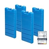 VonBueren 4X Kühlakkus für Kühltasche | 12h Lange Kühlung | je Kühlakku 200 g | 7,5 x 16,5 x 2 cm | auch für Kühlbox