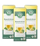 LEBENSBAUM 3 x Basentee Kräuterteemischung, Bio Tee Set mit Wildkräutern, 3er Set, ausgewogen leichter Genuss, 3 x 30 g, 3 x 20 Teebeutel