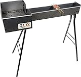 100er umlaufender Grill-Drehspieß 100 cm in Eisen mit Kopf 27 X 37 cm Füße abnehmbare Original Abruzzen