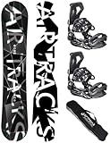 Airtracks Herren Snowboard Set Freeride Freestyle – Refractions Game Wide Snowboard 171 - Softbindung Master XL - SB Bag