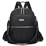 JANSBEN Rucksack Damen Klein, Elegant Cityrucksack Kleiner Anti-Diebstahl Tagesrucksack Backpack Women Wasserdicht Mini Damenrucksack 2 in 1 für Lässig Schule Reise Arbeit, Schwarz