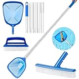 Anyingkai Pool Kescher mit Teleskopstange 187cm,Pool Sieb Kescher Fein für Whirlpool,Teichkescher Feinmaschig Algen,Poolnetz Feinmaschig,Pool Reinigungsset für Schwimmbad, Spas,Teich,Planschbecken