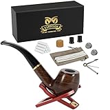 Vamdeson Tabakpfeife, Handgemacht Ebenholz Tabak Pfeifen Set, Perfektes Pfeifenset für Anfänger zum Rauchen mit Geschenkset und Zubehör
