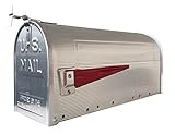 ARREGUI Americano E2101 Individueller Briefkasten aus Aluminium im amerikanischen Stil, Größe L (C4-Zeitfschriften und Umschläge), Edelstahl, 25 x 48 x 17 cm