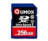 QUMOX 256 GB SDXC UHS-I Class 10 Speicherkarte – bis zu 80 MB/s Lesen, 60 MB/s Schreiben – Ultra Speed SD-Karte für DSLR-Kameras, Video, Gaming, Dashcams und 4K Full HD-Aufnahme