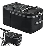 Dokeno Fahrrad Gepäckträgertasche, 12L Fahrradtaschen für Gepäckträger, Wasserfest & Reflektierend Rücksitztasche mit Regenschutz, Fahrradtasche für Gepäckträger für Pendlerreise im Freien