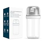 KTCHENDAO 2 in 1 Glas-Salzstreuer mit Seitlichem Ausgießer, Salzstreuer mit Deckel, Eingebauter Deckel zur Verlangsamung der Feuchtigkeit mit Messmarkierungen, BPA-frei, 4oz (weiß)