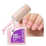 Gelike ec Nagelhärter Wachstums Nagel Rillenfüller: 6 in 1 Sheer Pink Nagelverstärker Reparatur für Dünne Beschädigte und Brüchige Nägel