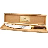 Sterngraf Champagnersäbel mit Gravur (z.B. Namen) in edler Holzbox, Länge 42cm, Laguiole Säbel für Champagner, Champagneröffner