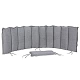 DETEX® Auflage Sonnenliege Wetterfest Atmungsaktiv Outdoor Polsterauflage Liege Gartenpolster Liegenauflage 183cm Grau