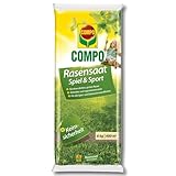 COMPO Rasensaat Spielrasen Sportrasen 8 kg Rasensamen Grassamen Familienrasen