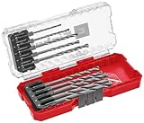 Original Einhell S-CASE 10-tlg. Steinbohrer-Set (nach DIN 10083-2 aus Werkzeugstahl, E 6.3 Schaft, eingesetzte Hartmetallplatte, rollgewalzte Spindel inkl. Aufbewahrungsbox)