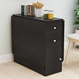 Beweglicher Drop Leaf Esstisch mit Aufbewahrungsschublade - Multifunktionaler klappbarer Küchentisch Platzsparender Ausziehtisch für Esszimmer & Kleine Räume