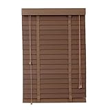 Nach Maß Holzjalousie 50mm, Wetterfest Jalousien Fenster Innen 80 85 180 200 90 95 65 70 110 125 130 150, Holzjalousie Innen, Sichtschutz Jalousien für Schlafzimmer Terrasse Büro(Light Brown)