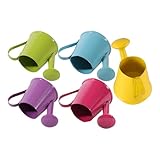 Sewroro 5 Stück Kleiner Gießkannen aus Eisen Kleine Bunte Kindergießkannen Bruchsicher für Garten Pflanzen und Minihäuser Dekorativer Pflanzkessel