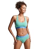 Superdry Damen Hipster-Slip aus Bio-Baumwolle mit versetztem Logo Weißgrün Meliert 34