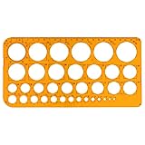 Kreis Schablone Vorlage, Kreis Schablone mit 36 Kreisen, Kreis Schablonen zum Malen, Kreis Lineal für Zeichenhilfen, Quilling Schablone, Transparent Orange