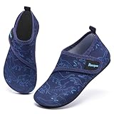 Racqua Badeschuhe Wasserschuhe Kinder Atmungsaktive Aqua Schuhe Schnell Trocknen Schwimmen Pool Strand Schuhe Baby Boys Dinosaurier EU34/35