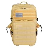 ELITRAINX Elitex Training Rucksack, 45 l, wasserabweisend, für Patch-Bereich, Flugzeugkabine, Fitnessstudio, Computerfach, Oxford 1000D, Goldfarben, 45 Litros