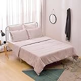 THXSILK Seide Sommerdecke mit Baumwollbezug, Füllung 100% langstapelige Seide Bettdecke für Sommer, Waschbare Steppbett aus Seide (Grau, 260 x 230 cm)