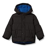 Amazon Essentials Jungen Schwere Pufferjacke mit Kapuze, Schwarz, 4 Jahre