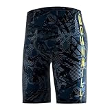 Generisch Jammer Badehose Herren Schwimmjammer Lange Badehose Schnelltrocknend Schwimmhose Swim Trunks knielangen Badeanzug zum Schwimmen Kompression Wettkampf Schwimmhosen (Dunkelblau, L)