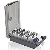 Tusenpy Visitenkartenbox,Visitenkarten Aufbewahrungs Box mit 4 Teilerplatinen und A-Z-Index-Registerkarten,Hält 500 Karten