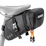 WOTOW Fahrrad Satteltasche, wasserdichte Satteltasche für Fahrrad mit reflektierendem Bereich, Fahrradtasche Werkzeugtasche für Rennrad MTB, Rennräder, erweiterbares Fassungsvermögen von 1,5 bis 2 L
