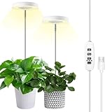 Rppiup Pflanzenlampe LED Vollspektrum, 2 Stück Pflanzenlicht für Zimmerpflanzen Höhenverstellbare USB Pflanzenleuchte 3 Farben Grow Light mit Timer 3/9/12H und 10 Helligkeiten für Indoor Pflanzen
