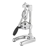 Cilio AMALFI Profi-Saftpresse / rostfreier Edelstahl / Zitruspresse Handpresse für 25% mehr Saft / geringer Kraftaufwand / 20 × 23,5 × 44 cm, Chrom / Saftpresse Manuell