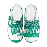 Hausschuhe Herren Grün Weiß Hausschuhe Damen Winter Wärme Pantoffeln Herren Plüsch Weiche Baumwolleschuhe Antirutsch Bequeme,Innen Außen Zuhause Pantoffeln